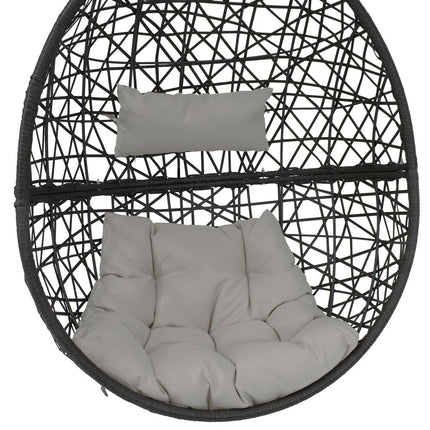 38" Gray Steel Outdoor Egg Chair HomeRoots