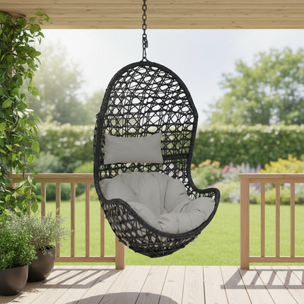 32" Gray Steel Outdoor Egg Chair HomeRoots