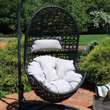 32" Gray Steel Outdoor Egg Chair HomeRoots