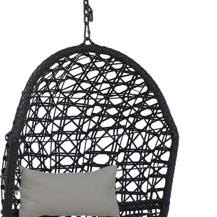 32" Gray Steel Outdoor Egg Chair HomeRoots