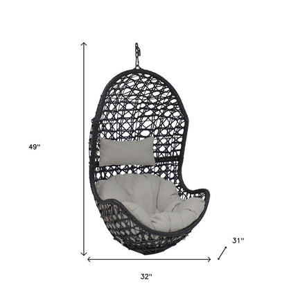 32" Gray Steel Outdoor Egg Chair HomeRoots