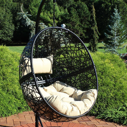 38" Yellow Steel Outdoor Egg Chair HomeRoots