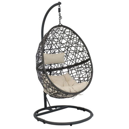 42" Beige Steel Outdoor Egg Chair HomeRoots