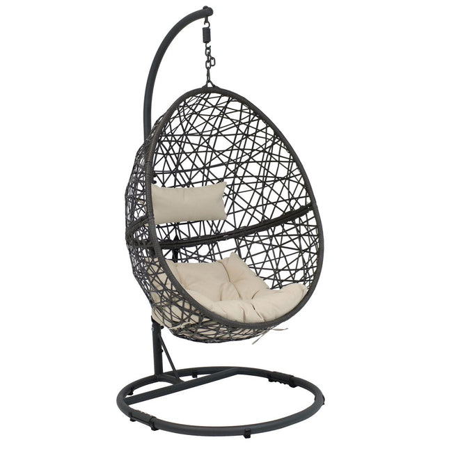 42" Beige Steel Outdoor Egg Chair HomeRoots
