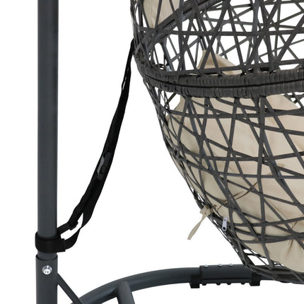 42" Beige Steel Outdoor Egg Chair HomeRoots