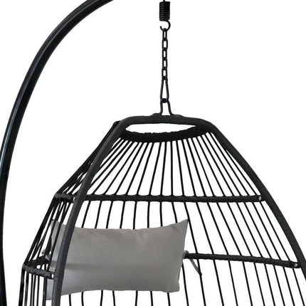 46" Gray Steel Outdoor Egg Chair HomeRoots