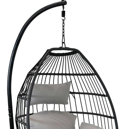 46" Gray Steel Outdoor Egg Chair HomeRoots