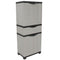 57" Black And Gray Heavy Duty Plastic Four Door Utility Cabinet HomeRoots