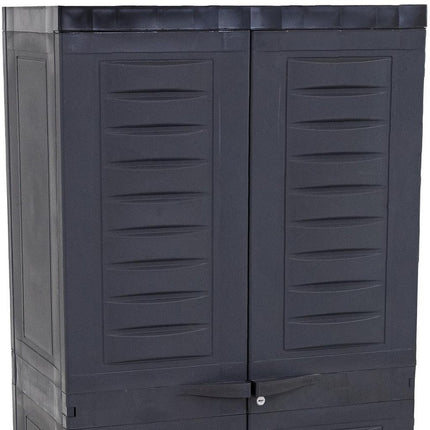 24" Charcoal Plastic Accent Cabinet With Two Doors