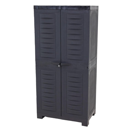 24" Charcoal Plastic Accent Cabinet With Two Doors