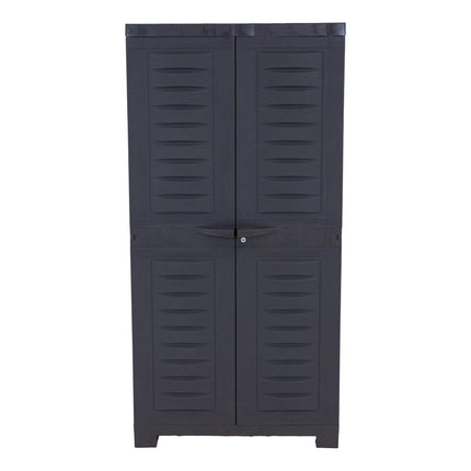 24" Charcoal Plastic Accent Cabinet With Two Doors