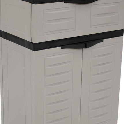 24" Gray Plastic Accent Cabinet With Two Doors And One Drawer HomeRoots