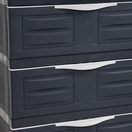 23" Charcoal Heavy Duty Plastic Cabinet With Three Drawers HomeRoots