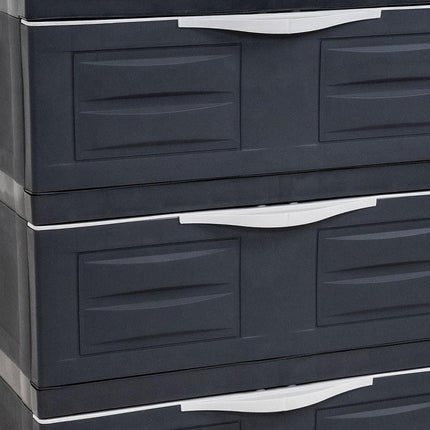 23" Charcoal Heavy Duty Plastic Cabinet With Three Drawers