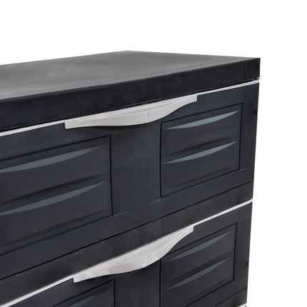 23" Charcoal Heavy Duty Plastic Cabinet With Three Drawers