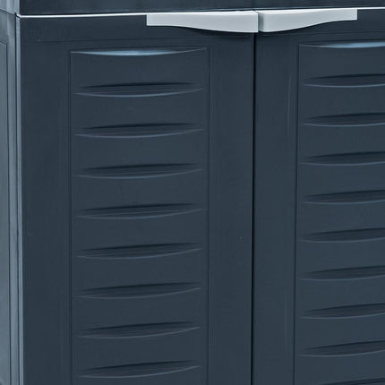 23" Charcoal Plastic Accent Cabinet With Two Doors HomeRoots