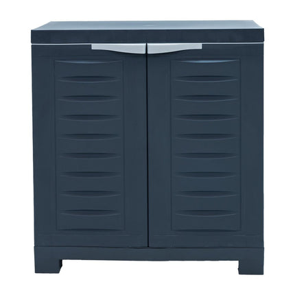 23" Charcoal Plastic Accent Cabinet With Two Doors HomeRoots