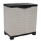 23" Black and Gray Plastic Accent Cabinet With Two Doors HomeRoots