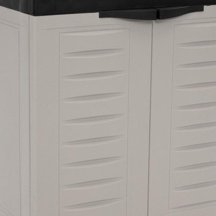 26" Gray And Black Heavy Duty Plastic Two Door Utility Cabinet