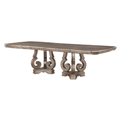 ACME 66920 Northville Dining Table with Double Pedestal, Antique Silver (1Set/2Ctn) ACME Furniture