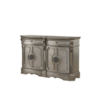 ACME 66926 Northville Server with Wood Top, Antique Silver ACME Furniture