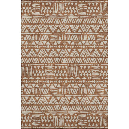 9' X 12' Terra Cotta And Beige Southwestern Washable Area Rug With UV Protection HomeRoots