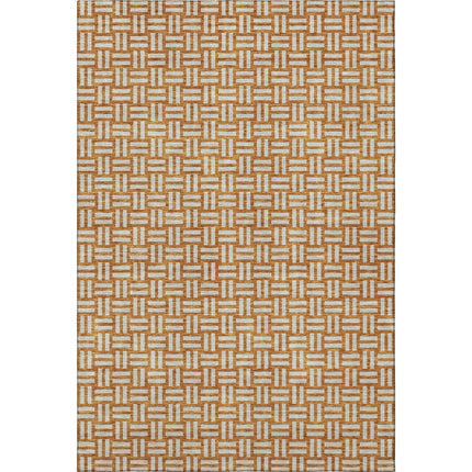 9' X 12' Terra Cotta And Beige Abstract Geometric Washable Area Rug With UV Protection HomeRoots