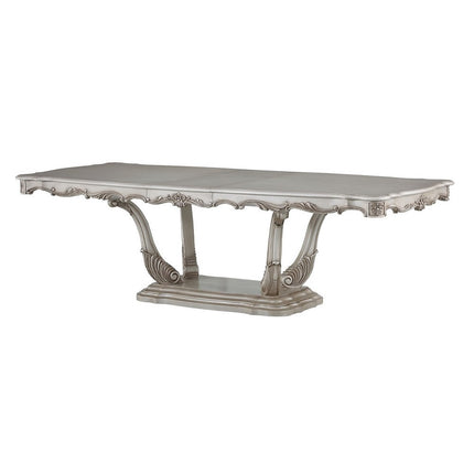 ACME 67440 Gorsedd Dining Table with Pedestal, Antique White (1Set/2Ctn)