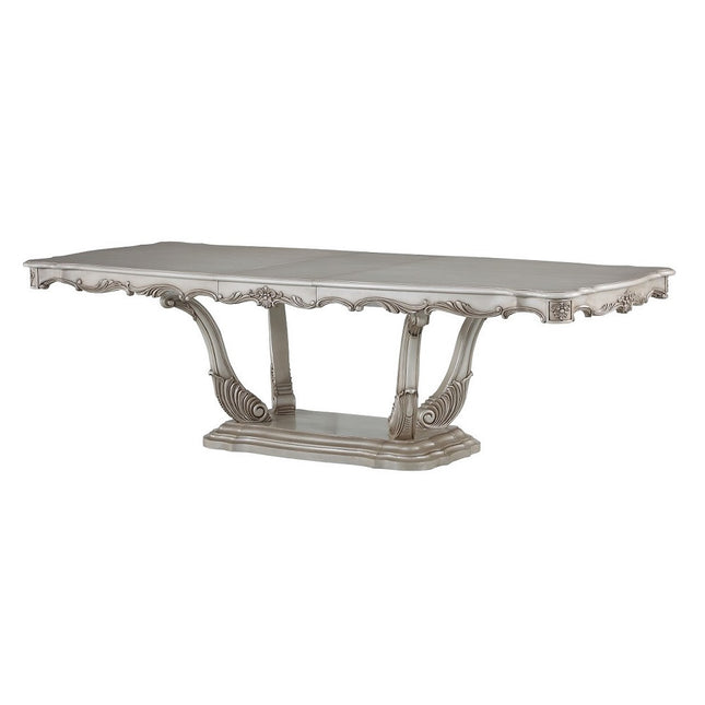 ACME 67440 Gorsedd Dining Table with Pedestal, Antique White (1Set/2Ctn)