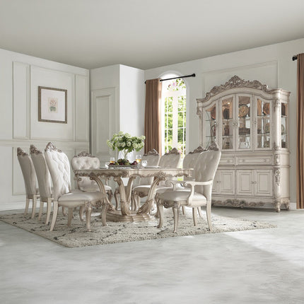 ACME 67442 Gorsedd Side Chair (Set-2), Cream Fabric & Antique White