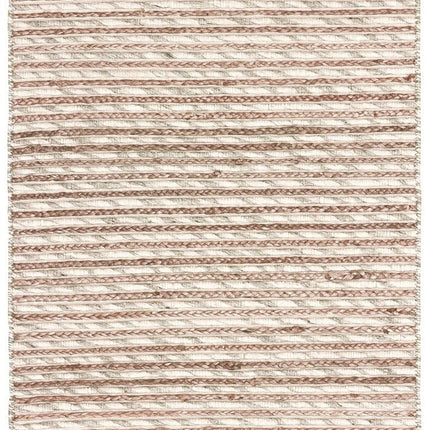 5' X 8' Natural And Silver Striped Hand Braided Area Rug HomeRoots