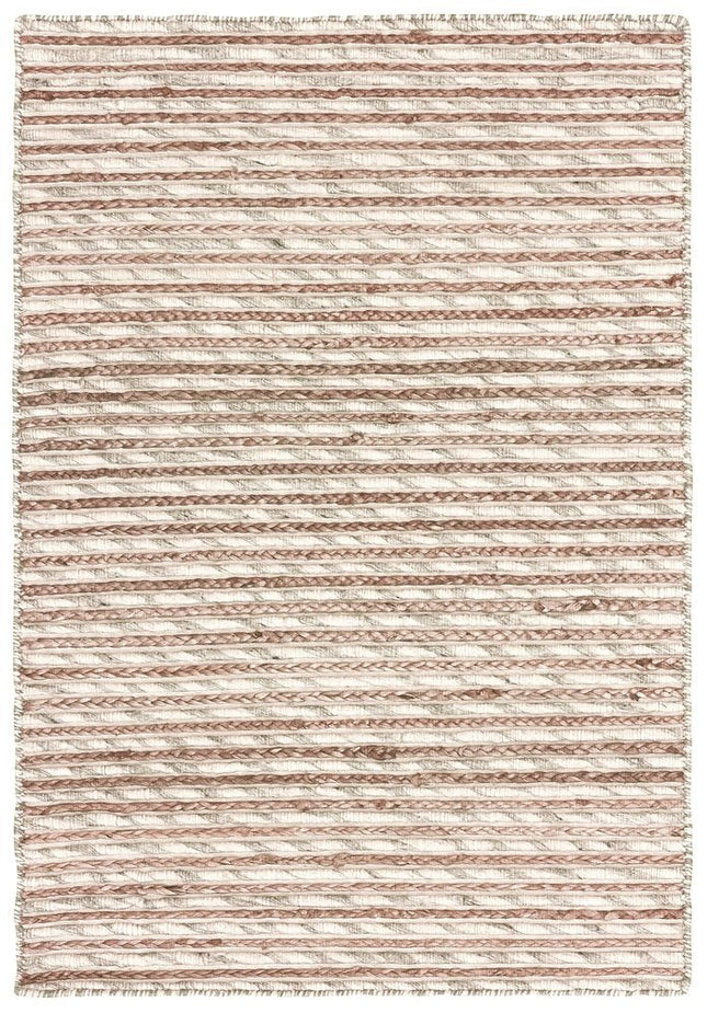 5' X 8' Natural And Silver Striped Hand Braided Area Rug HomeRoots