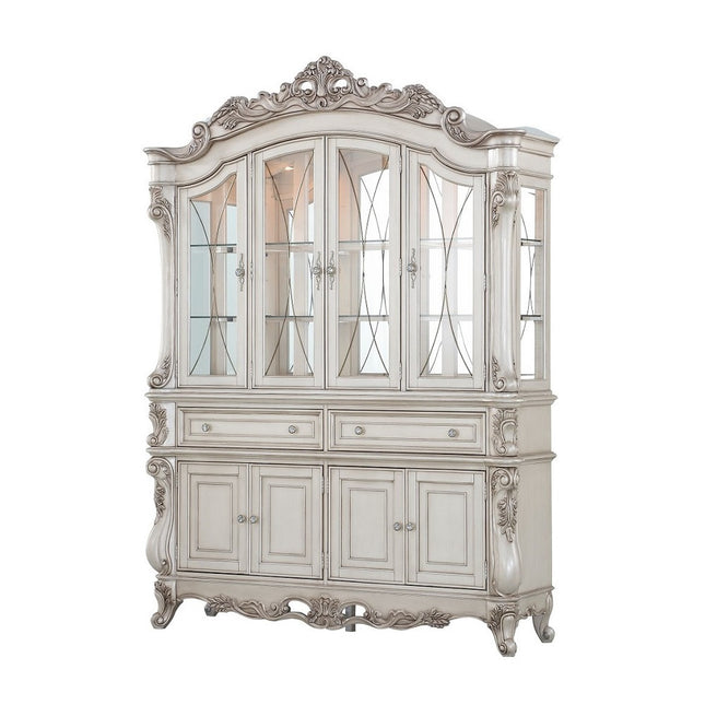 ACME 67444 Gorsedd Hutch & Buffet, Antique White (1Set/2Ctn)