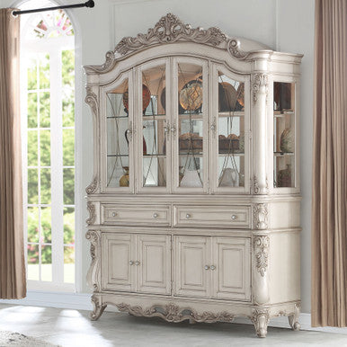 ACME 67444 Gorsedd Hutch & Buffet, Antique White (1Set/2Ctn) ACME Furniture