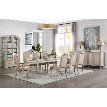 ACME 67530 Wynsor Dining Table (Trestle), Antique Champagne