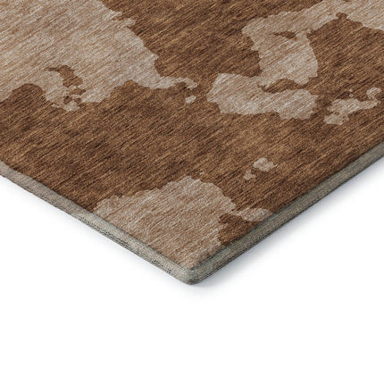 9' X 12' Terra Cotta And Beige Abstract Washable Area Rug With UV Protection HomeRoots