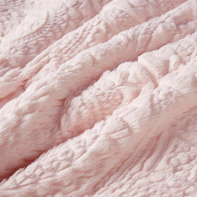 Set of Three Blush Medallion Queen Ring Stitch Polyester Sham And Comforter