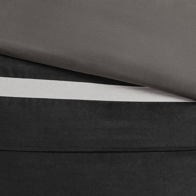 Set of Seven Black King Ring Stitch Polyester Sham And Comforter HomeRoots