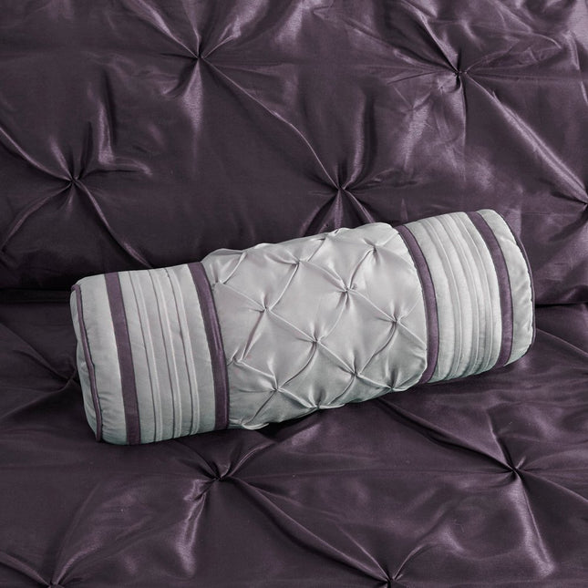 Set of Seven Plum King Ring Stitch Polyester Sham And Comforter