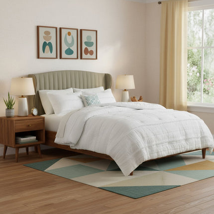 72" X 2") White Polyester Decorative Comforter HomeRoots