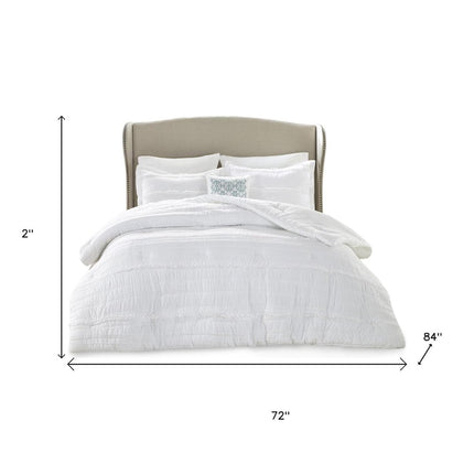72" X 2") White Polyester Decorative Comforter