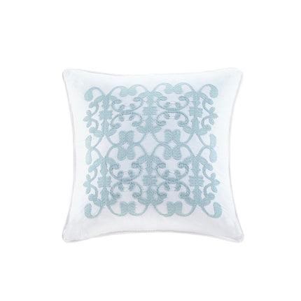 Set of Five White King Ring Stitch Polyester Sham And Comforter HomeRoots