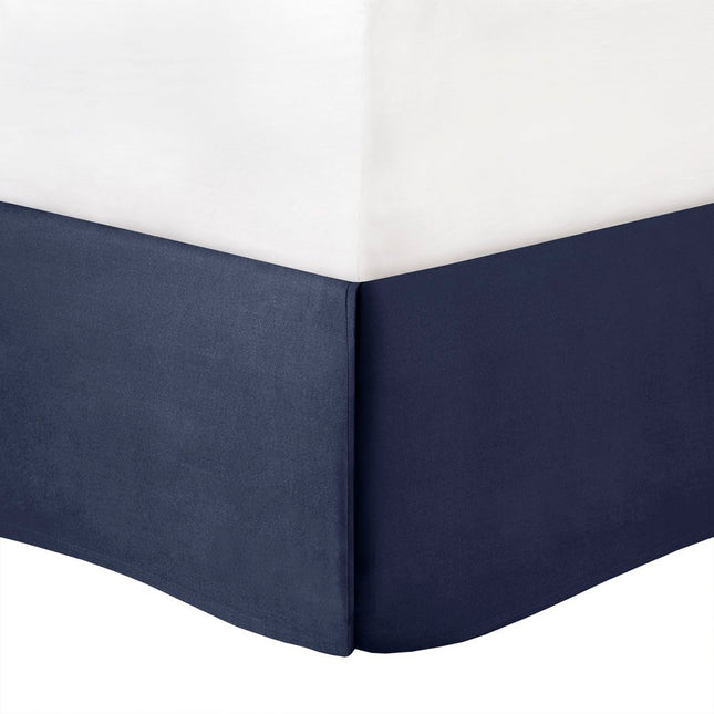 Set of Seven Navy Blue Queen Ring Stitch Polyester Sham And Comforter