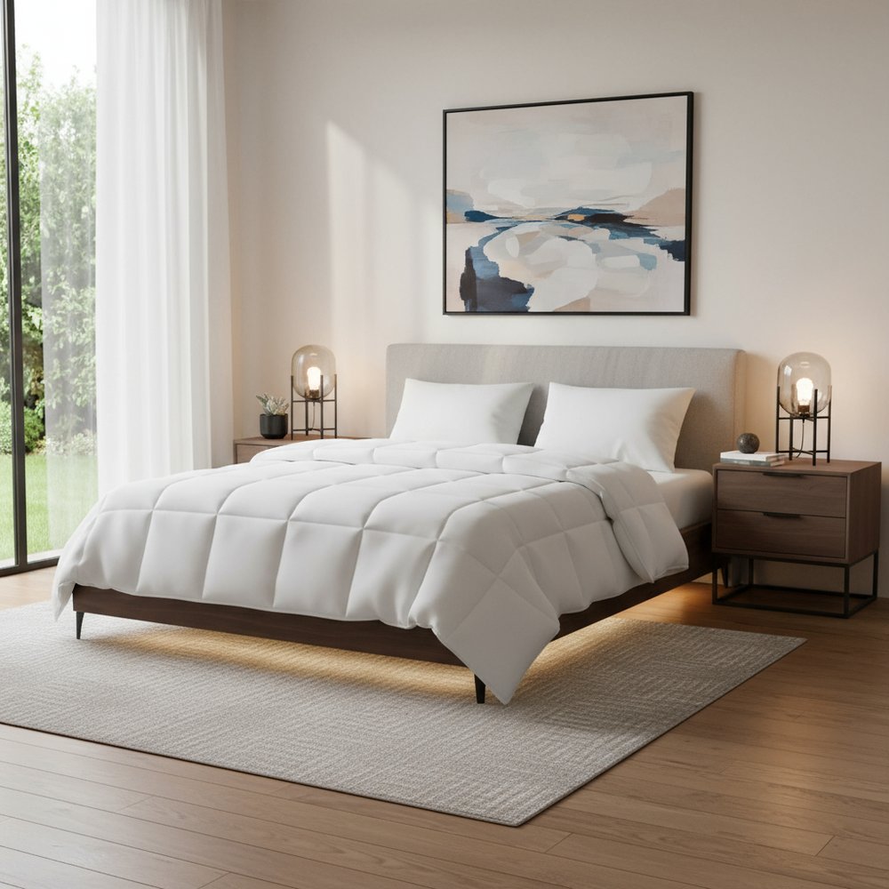 White Ring Stitch Sham And Comforter