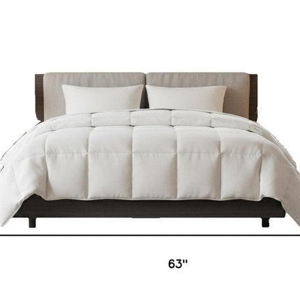 Set of Two White Ring Stitch Polyester Sham And Comforter HomeRoots