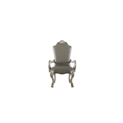 ACME 68173 Dresden Arm Chair (Set-2), Vintage Bone White & PU