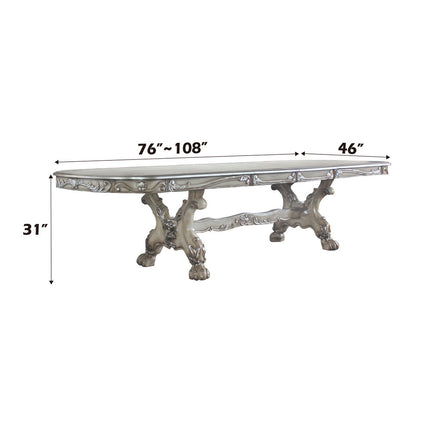 ACME 68175 Dresden Dining Table (108"L), Vintage Bone White