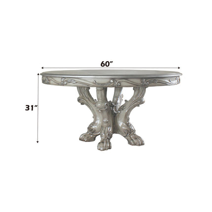 ACME 68180 Dresden Dining Table (Round), Vintage Bone White