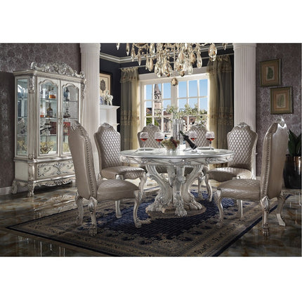 ACME 68180 Dresden Dining Table (Round), Vintage Bone White