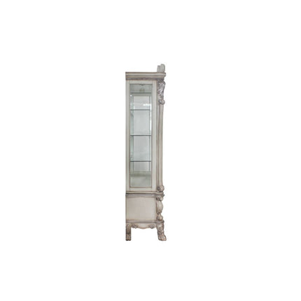 ACME 68182 Dresden Curio Cabinet, Vintage Bone White